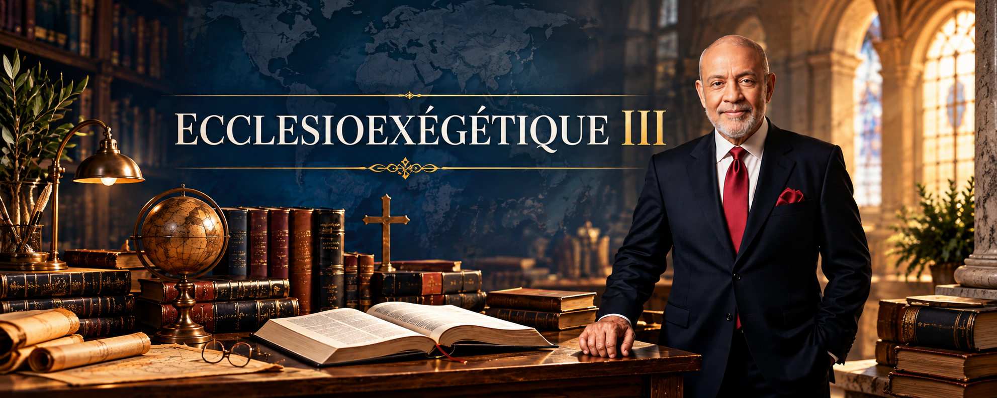 Ecclesioexégétique III_ Scholarly Study in Gold and Blue